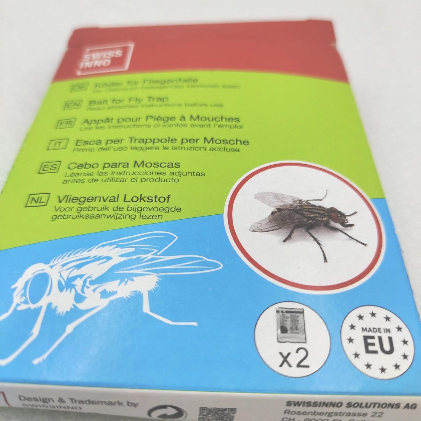 SWISSINNO Nachfüll-Lockstoff für Fliegenfalle – Flüssiger Köder für Außenbereich, kompatibel mit SWISSINNO Outdoor Fliegenfallen, 2 Nachfüllpackung