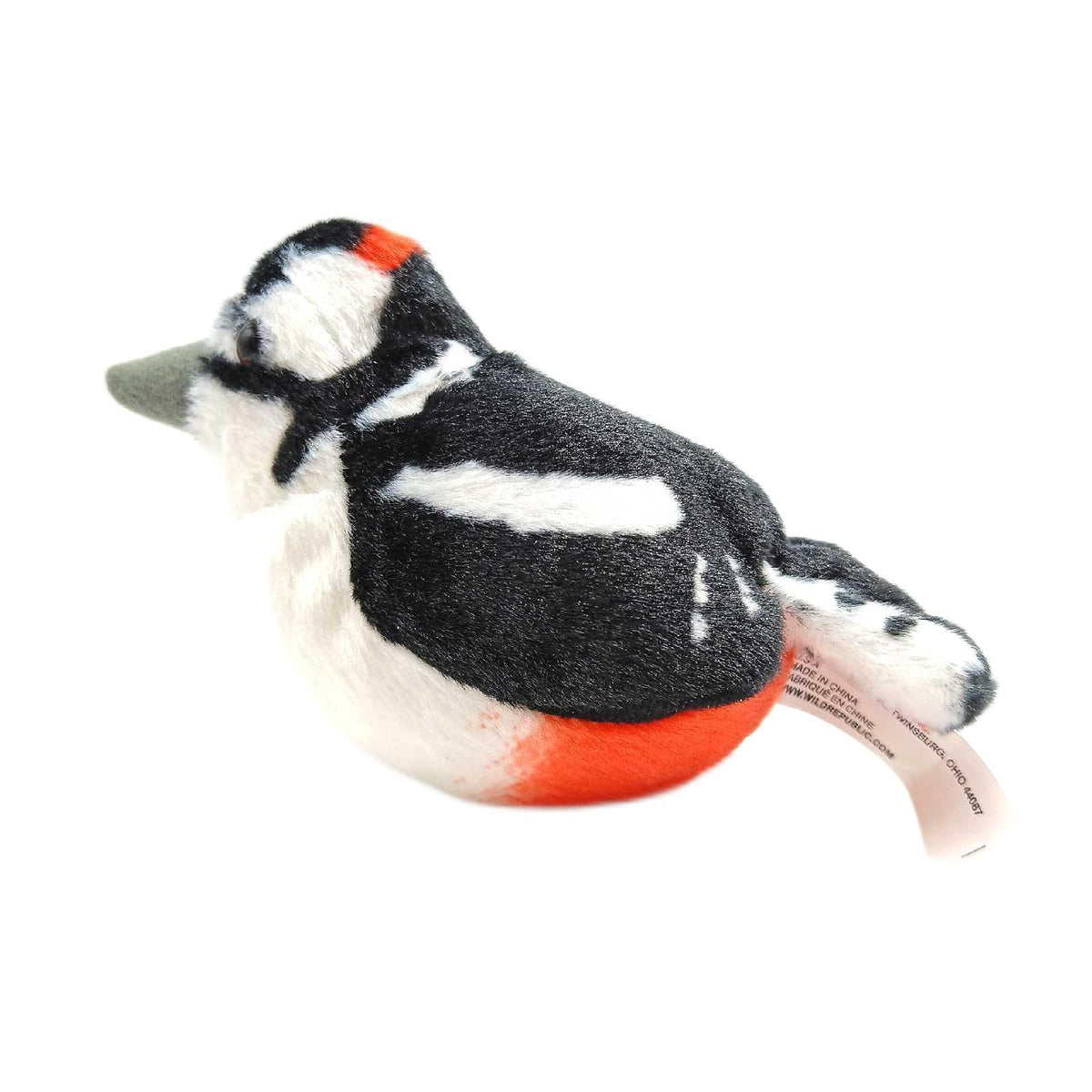 Wild Republic BIRD19501 GROSSFARBIGES Holz Plüschtier  19501  Schwarz/Weiß  13-16 cm