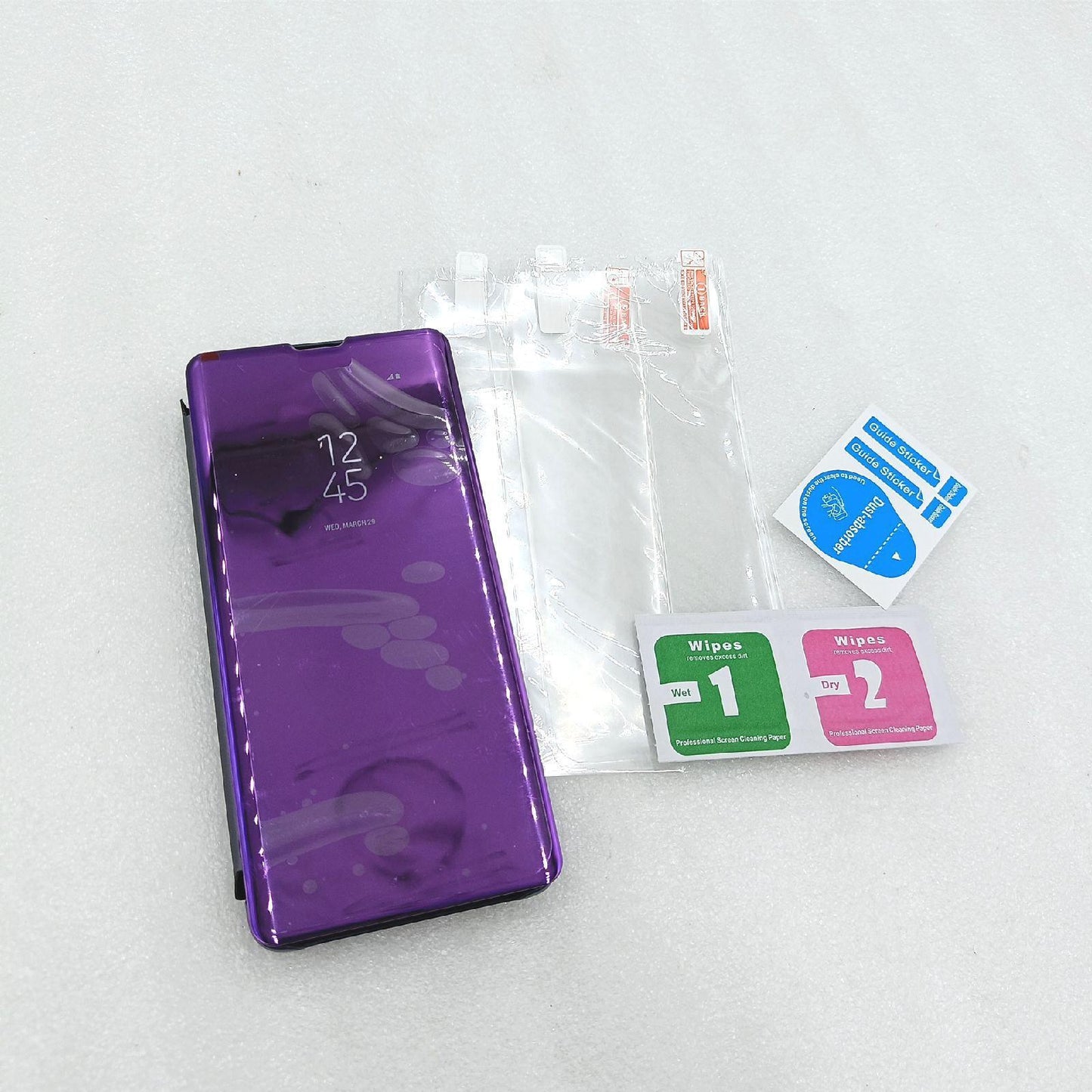 MLOTECH Hülle Smartphone Zubehör Samsung S20 Plus Flip Transparent Spiegelfunktion Schutz