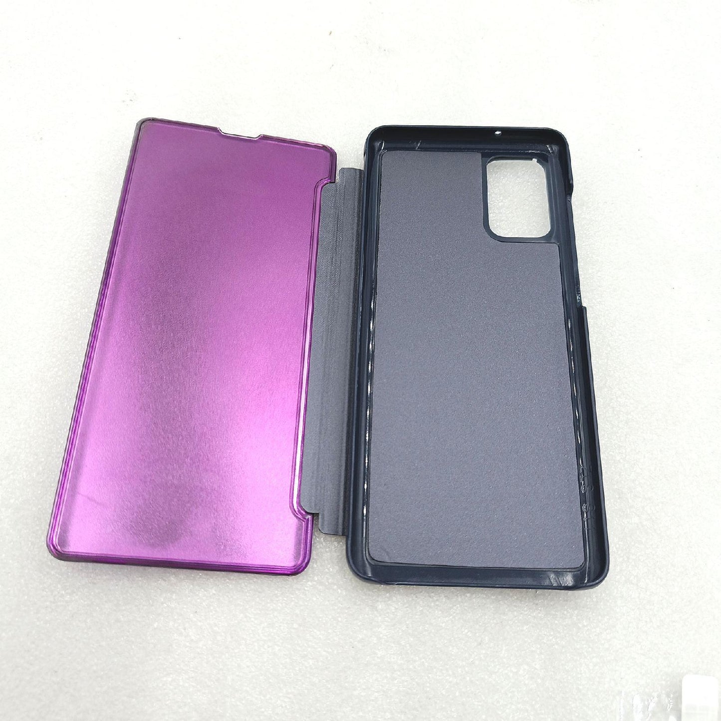 MLOTECH Hülle Smartphone Zubehör Samsung S20 Plus Flip Transparent Spiegelfunktion Schutz