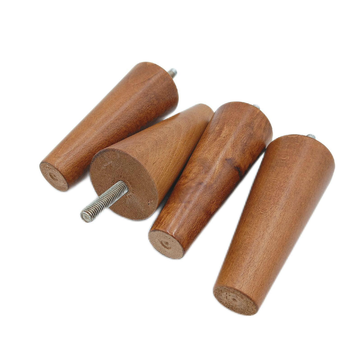 IPEA Möbelfüße Sofa Füße Holz Walnuss Höhe 14 cm Möbelbeine Kegelform Massivholz