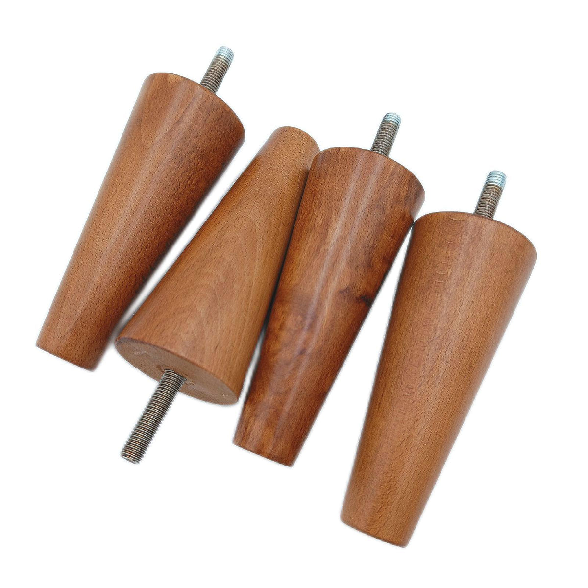 IPEA Möbelfüße Sofa Füße Holz Walnuss Höhe 14 cm Möbelbeine Kegelform Massivholz