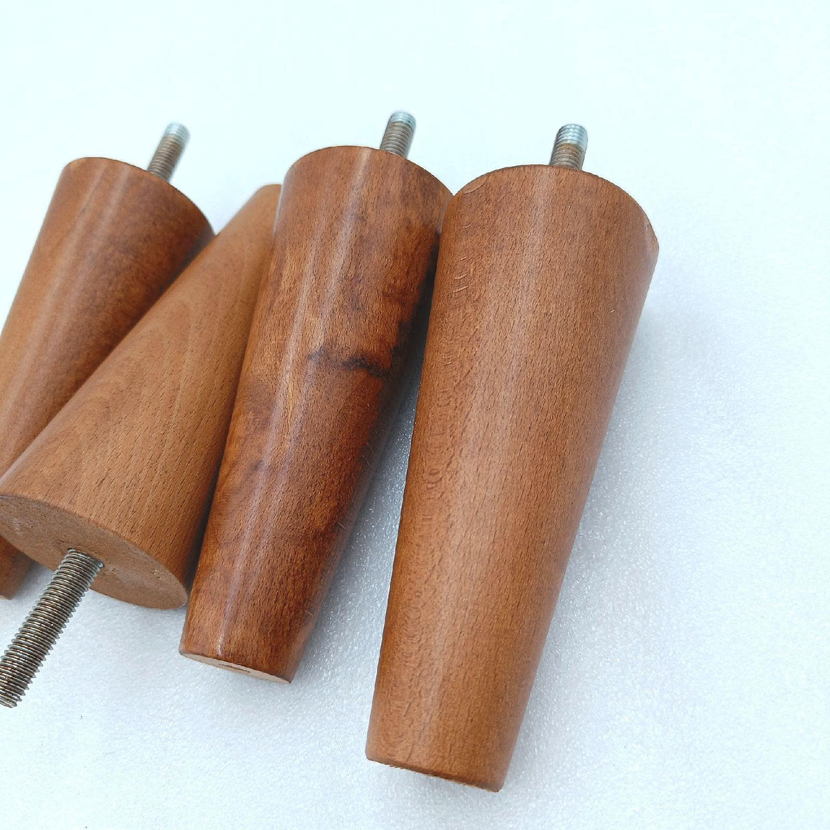 IPEA Möbelfüße Sofa Füße Holz Walnuss Höhe 14 cm Möbelbeine Kegelform Massivholz