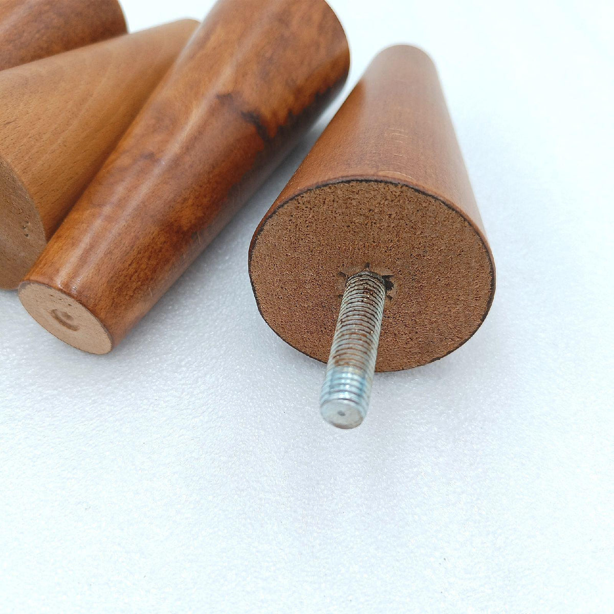 IPEA Möbelfüße Sofa Füße Holz Walnuss Höhe 14 cm Möbelbeine Kegelform Massivholz