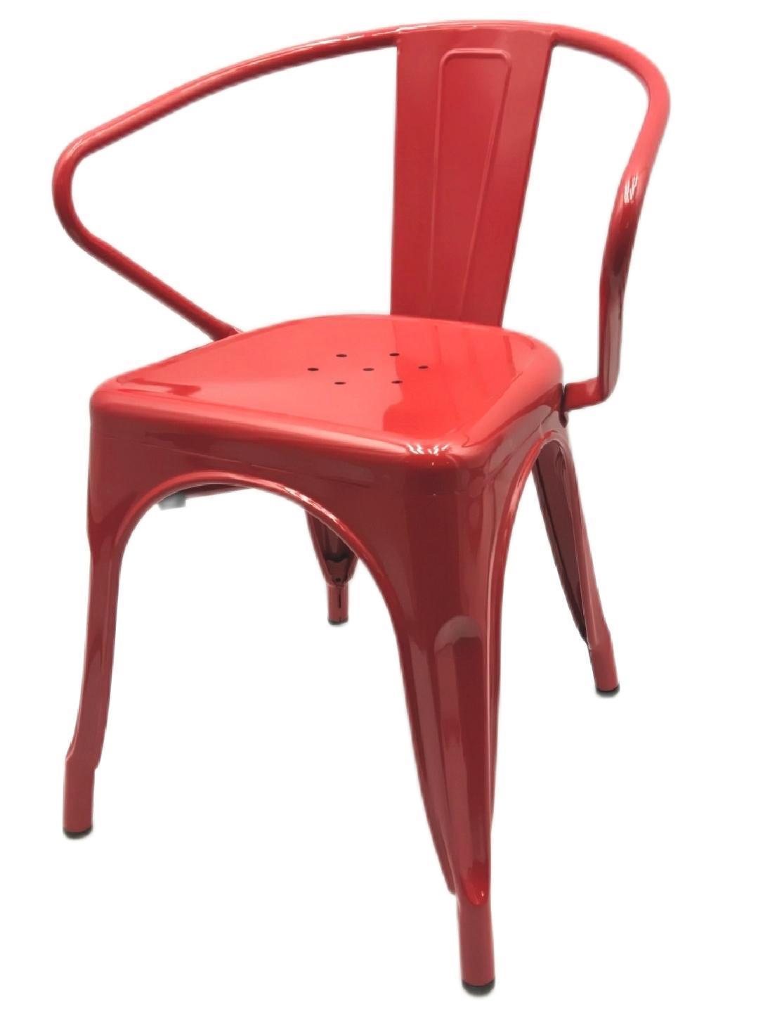 Flash Furniture Metallstuhl Sitzgelegenheit Roy rot stapelbar für drinnen und draußen robust bequem