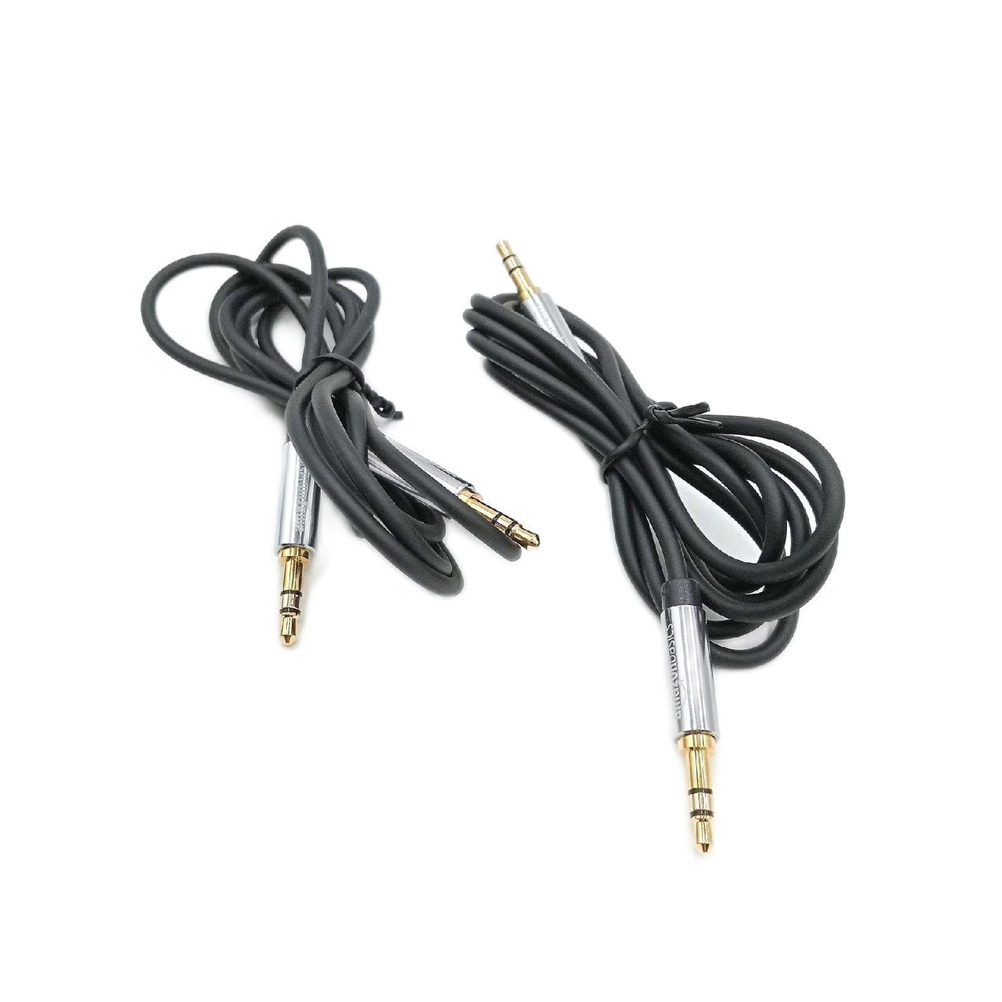 Amazon Basics Auxiliary Kabel 3,5 mm Klinkenstecker auf 3,5 mm Klinkenstecker 1.2 m 2er Pack Schwarz Premium