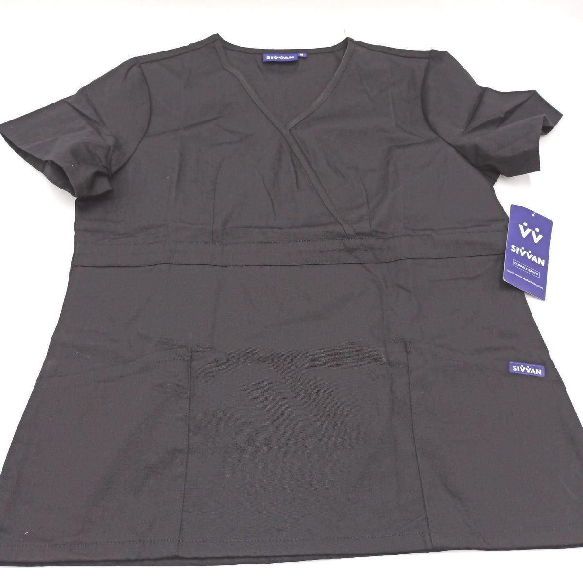 Sivvan Damen Pflegebekleidung Wickel-Top - S8302 - Black - M