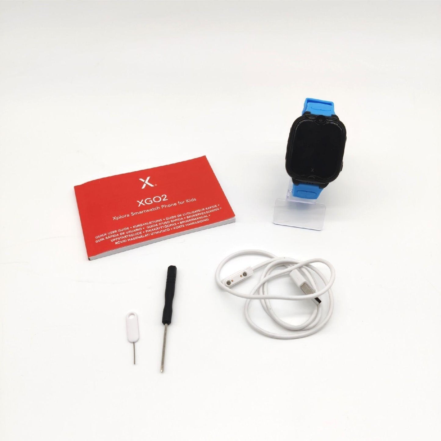 XPLORA XGO 2 - Telefon Uhr für Kinder (SIM-frei) - 4G, Anrufe, Nachrichten, Schulmodus, SOS-Funktion, GPS, Kamera, LED-Licht und Schrittzähler - 2 Jahre  (BLAU)