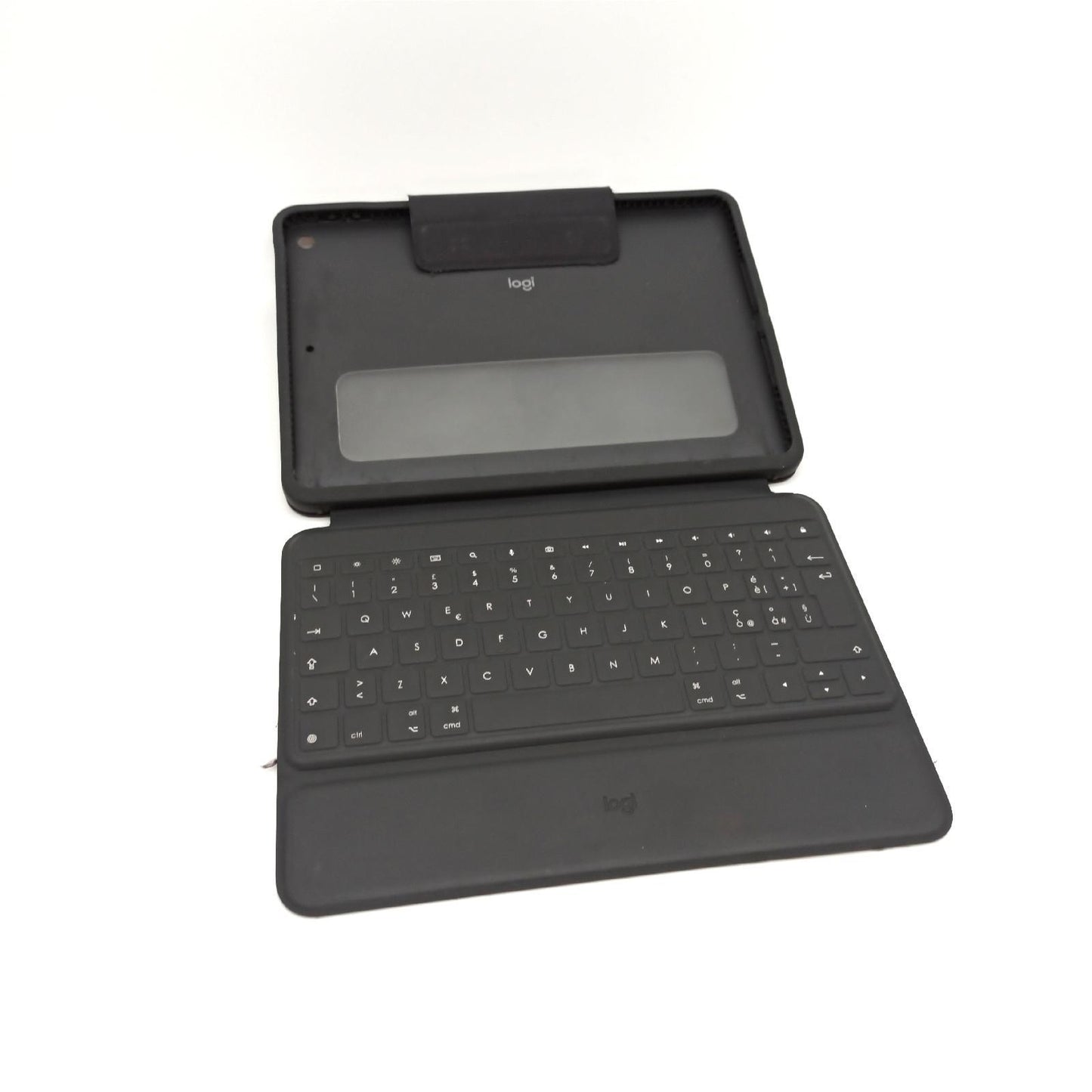 Logitech Rugged Folio für iPad (7., 8. und 9. Generation) – Schutzcase mit Smart Connector und strapazierfähiger, Italienisches QWERTY-Layout- Schwarz
