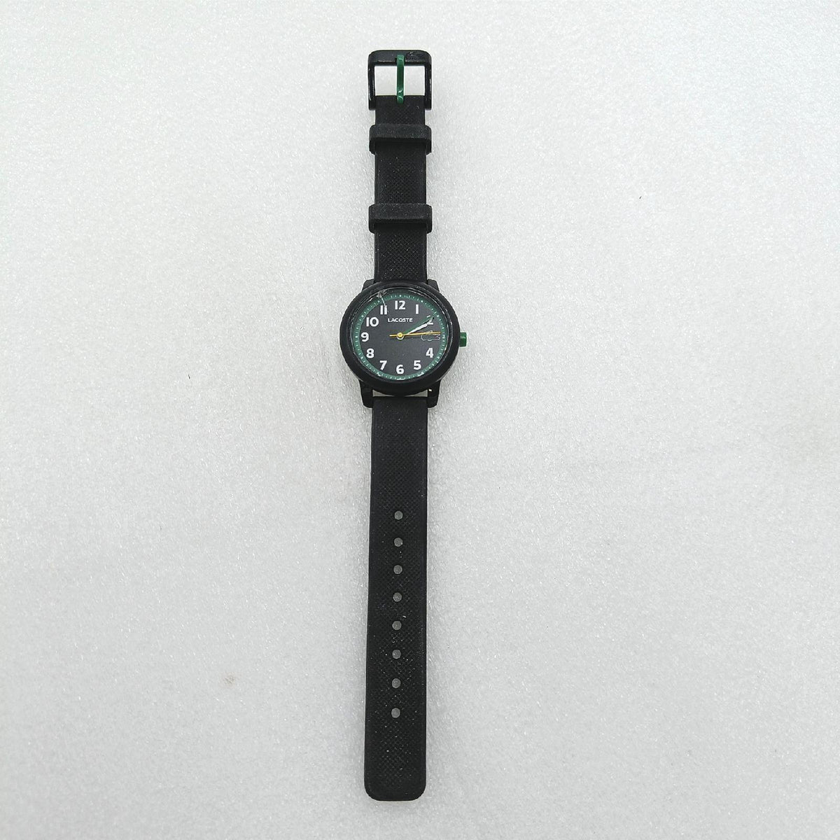 Lacoste Analog Quarzuhr für Kinder Kollektion LACOSTE.12.12 Kids mit Schwarzes Silikonarmband - 2030042