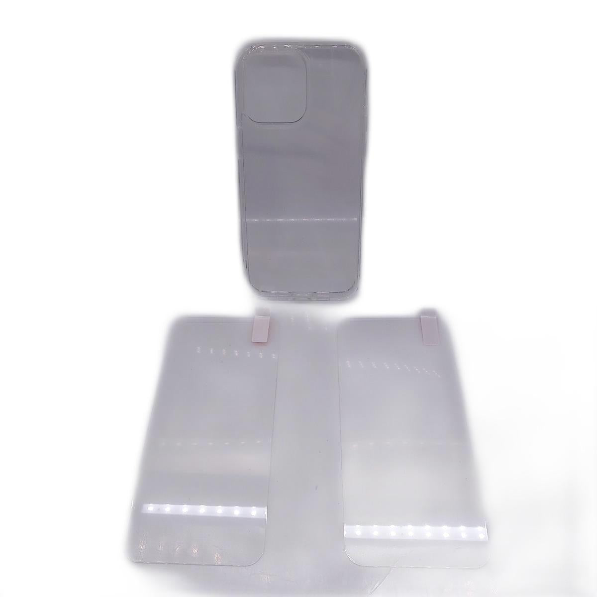 Niphabe Hülle Handy Tasche iPhone 15 Pro Max Panzerfolie Schutzfolie klar Set