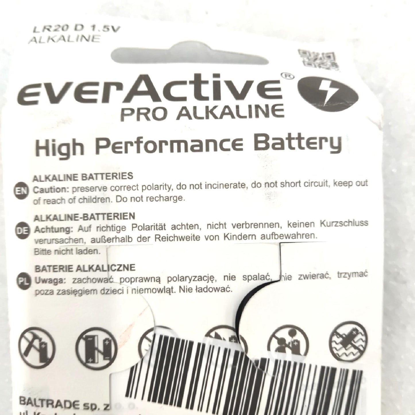 everActive D Batterien 2er Pack, Pro Alkaline, Mono LR20 R20 1.5V, höchster Leistung, 10 Jahre Haltbarkeit, 2 Stück – 1 Blisterkarte