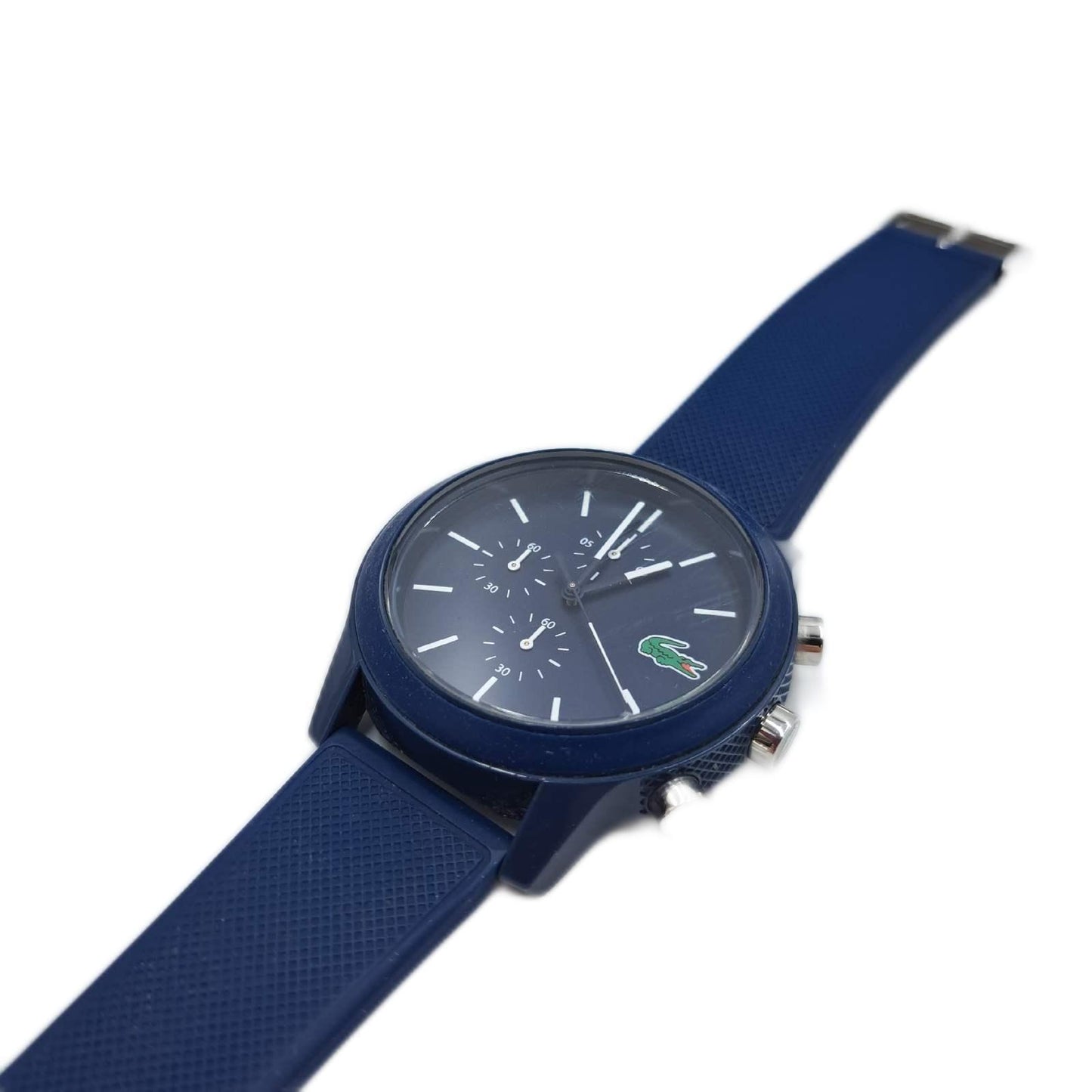 Lacoste Chronograph Quarz Uhr Herren Blaues Silikonarmband ohne Armbandhalterung