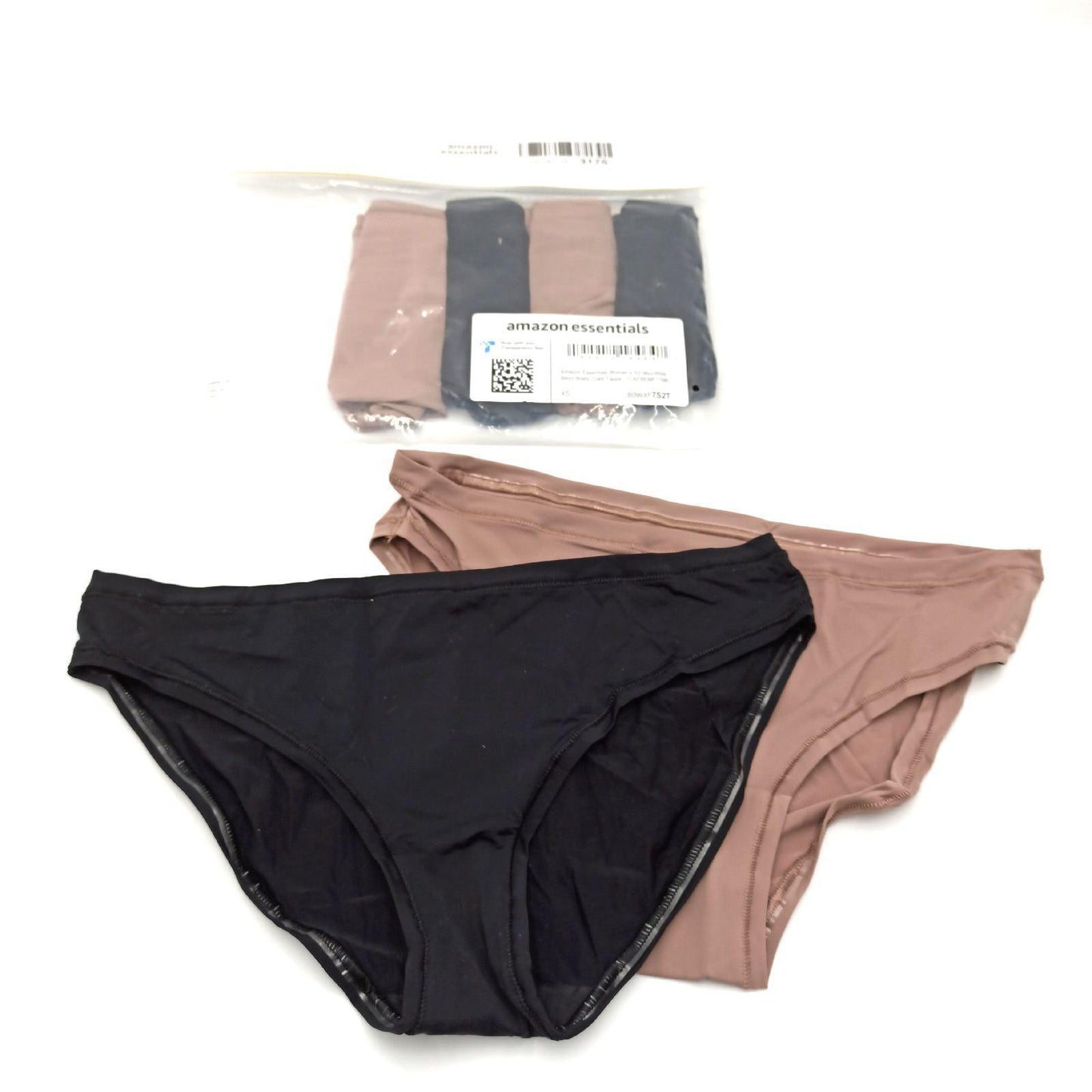 Amazon Essentials Bikinihosen Damenunterwäsche 6er Pack Schwarz Staubige Perle Komfort Baumw