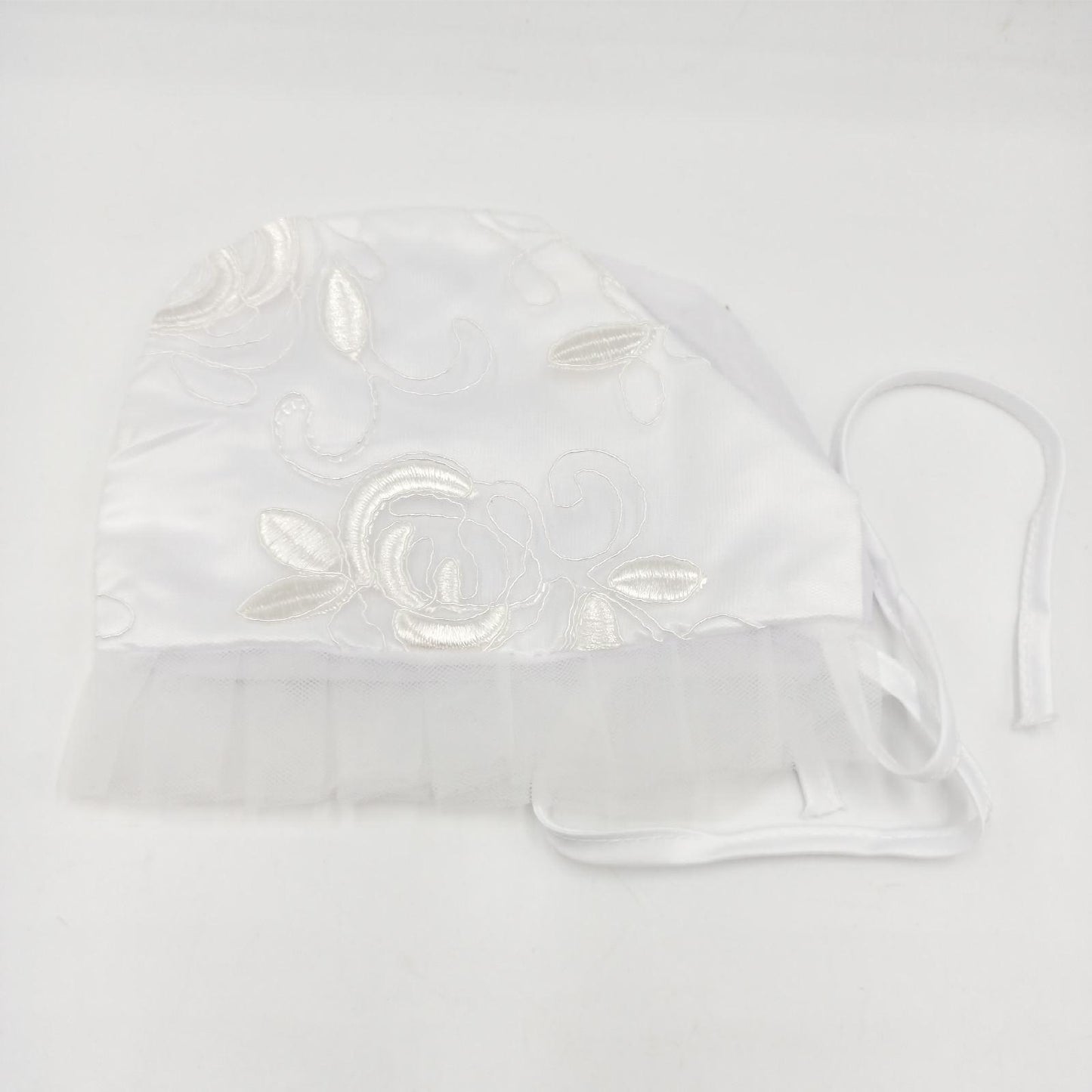 2 teiliges Taufkleid Set Babys Mädchen formelles Kleid Spitze Mütze Kleid