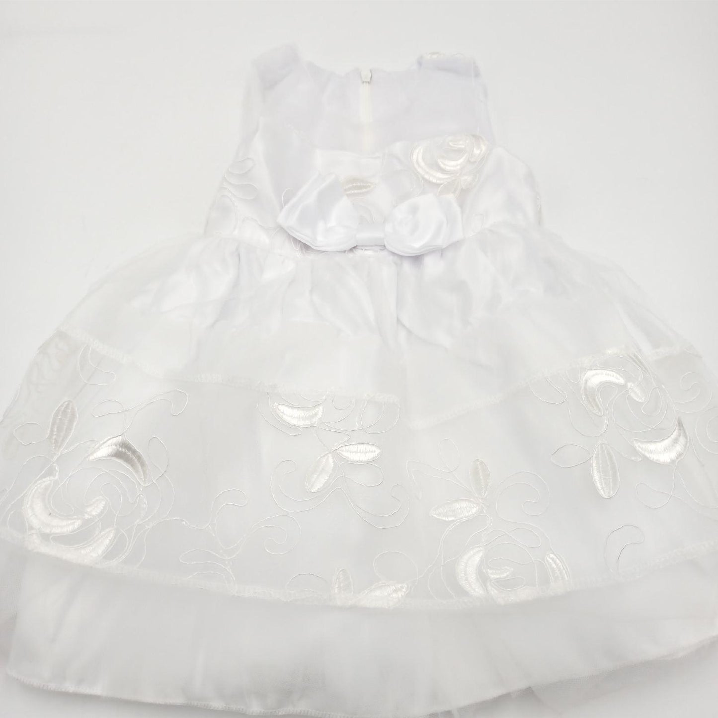 2 teiliges Taufkleid Set Babys Mädchen formelles Kleid Spitze Mütze Kleid