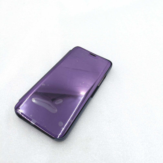 WEIOU Hülle für Samsung Galaxy S226.06" 5G  Spiegel Clear View Flip Handyhülle  PU/PC Lederhülle Schutzhülle Mirror Make-Up Case Cover mit Flip Klappbarer Stände. Lila-blau