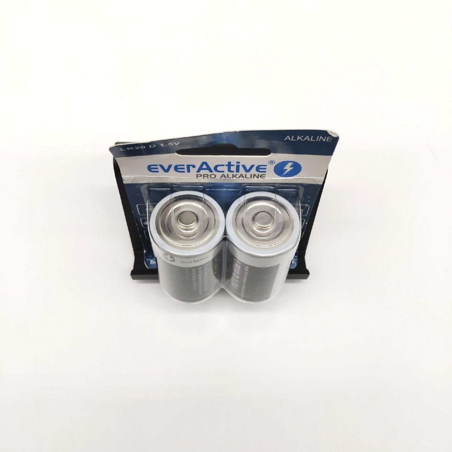 everActive D Batterien 2er Pack, Pro Alkaline, Mono LR20 R20 1.5V, höchster Leistung, 10 Jahre Haltbarkeit, 2 Stück – 1 Blisterkarte