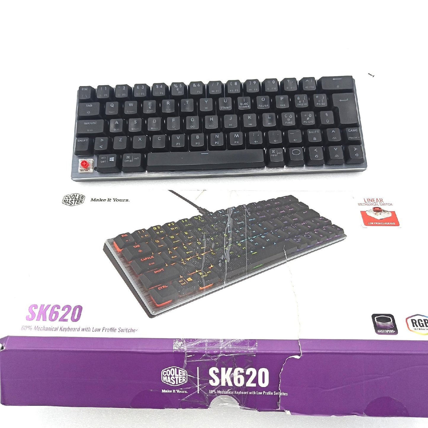 Cooler Master SK620 Tastatur 60 Prozent RGB Beleuchtung Space Grey fehlt Control Taste