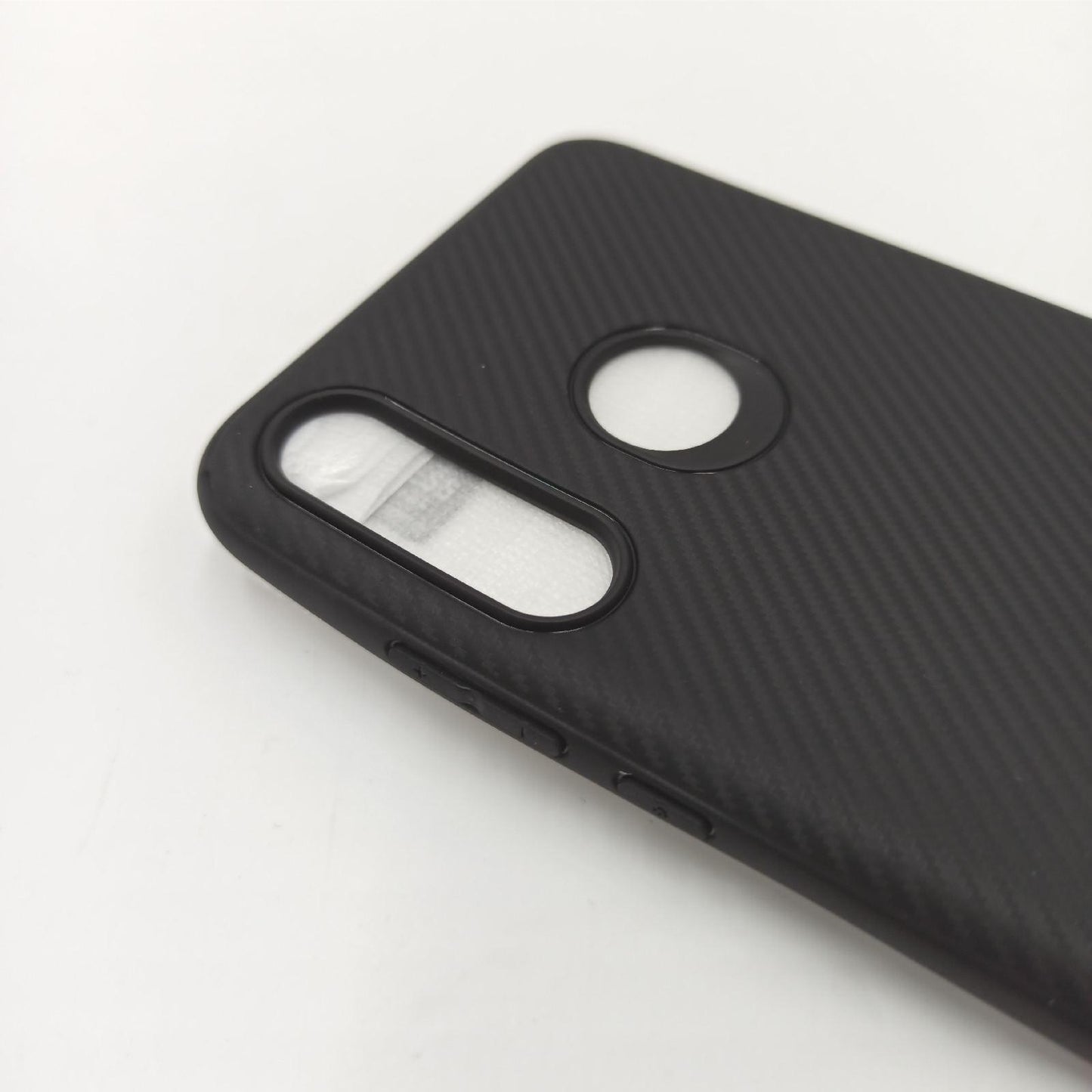 Losvick Kompatibel mit Huawei P30 Lite Hülle, P30 lite New Edition Hülle, 2X Panzerglas Schutzfolie, Handyhülle Ultra-dünne Silikon Schutzhülle Kohlefaser Stoßfest Case für Huawei P30 Lite -Schwarze