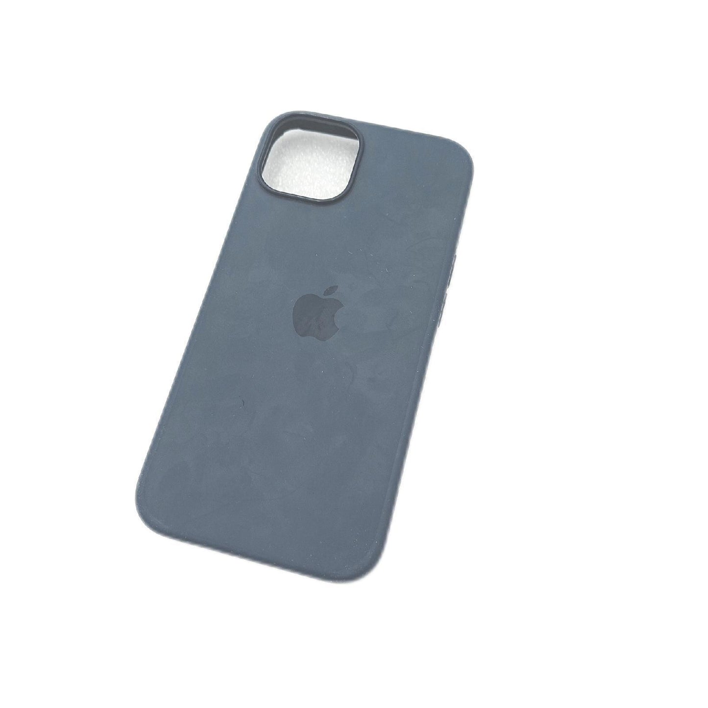 Apple iPhone 14 Silikon Case MagSafe Sturmblau Huelle leicht beschaedigt