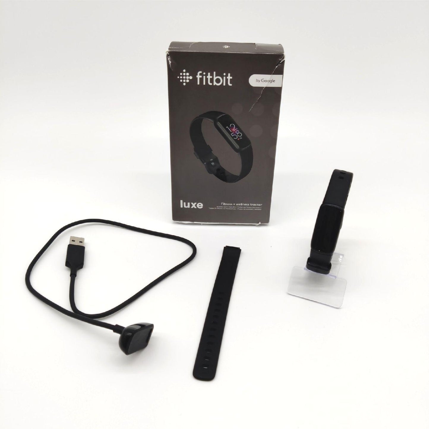 Fitbit Luxe Gesundheits Fitness Tracker 6 Monate Premium Akku Rückseite Beschädigt