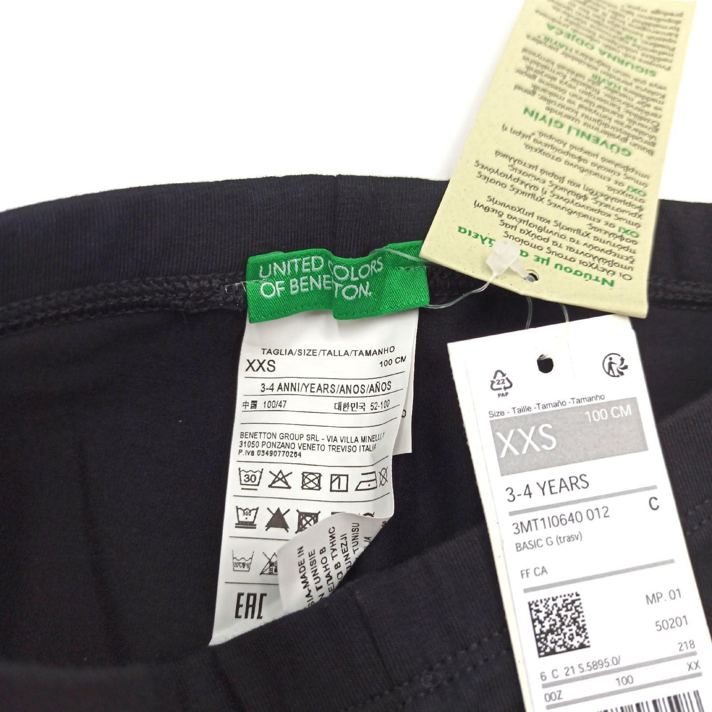 United Colors of Benetton Mädchen Legging, Schwarz (Nero 100), 100 (Herstellergröße: XX)