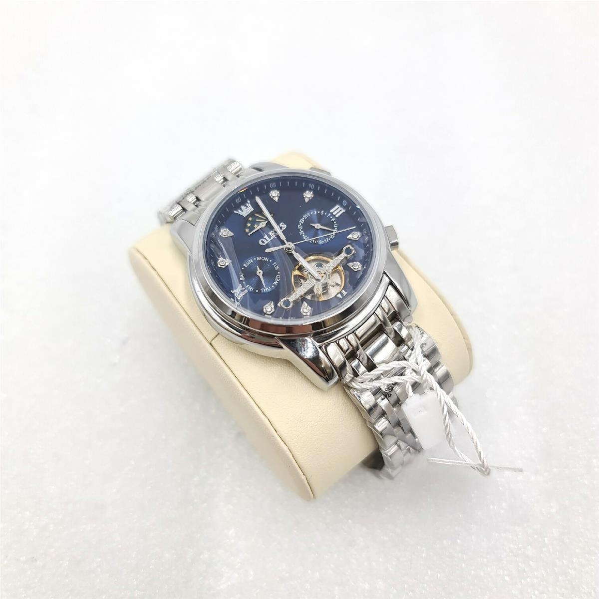 OLEVS Herrenuhren Automatik Mechanische Silber Armbanduhr Skelettiertem (132,29)