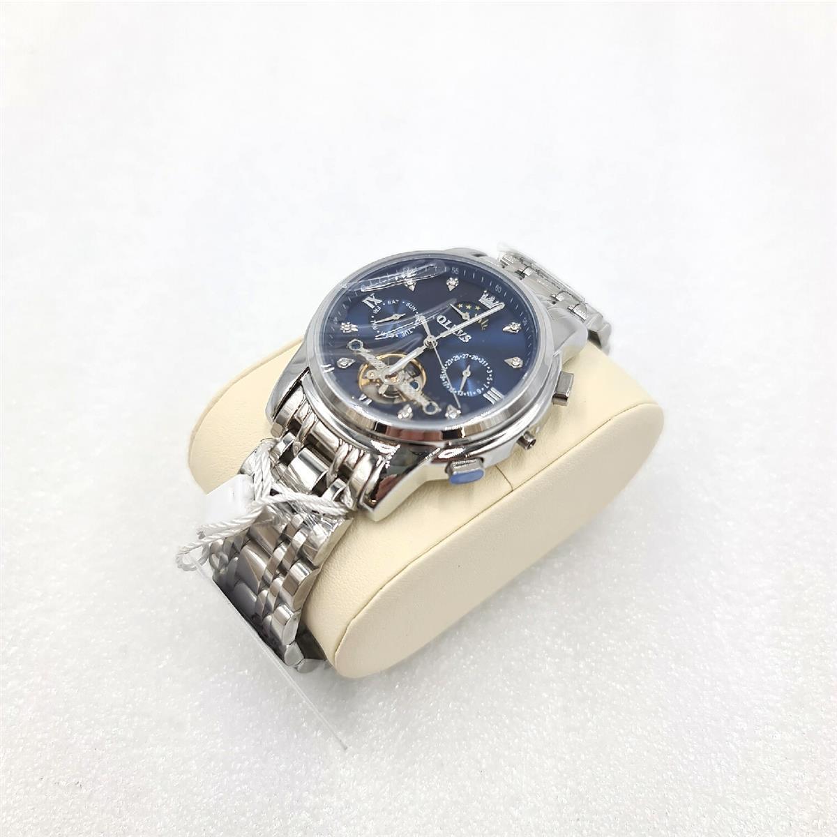 OLEVS Herrenuhren Automatik Mechanische Silber Armbanduhr Skelettiertem (132,29)