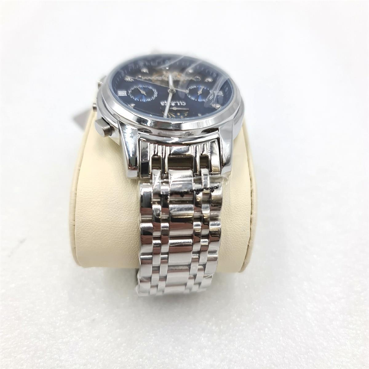 OLEVS Herrenuhren Automatik Mechanische Silber Armbanduhr Skelettiertem (132,29)
