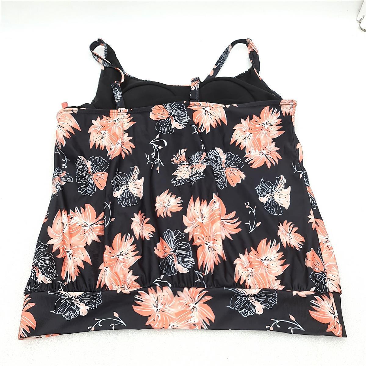 Octopus Tankini Badebekleidung Damen Oversize Bauchweg Schwarz Apricot Größe 50 Strand