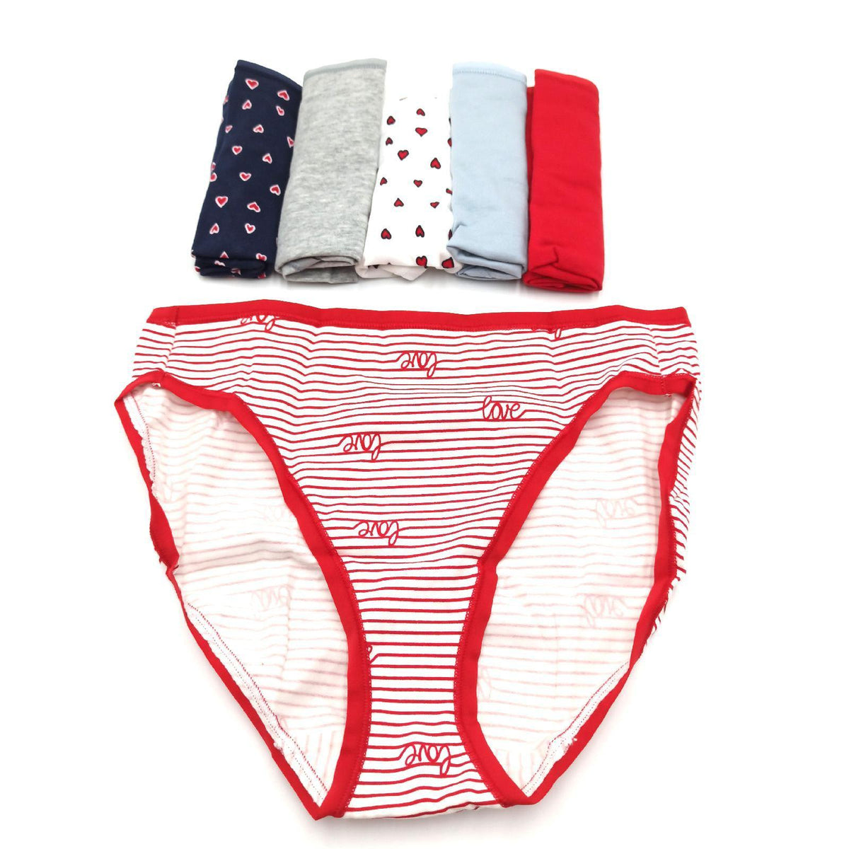 Amazon Essentials Women's 6-Pack Cotton High Cut Bikini Underwear Underwear  Valentines  XS