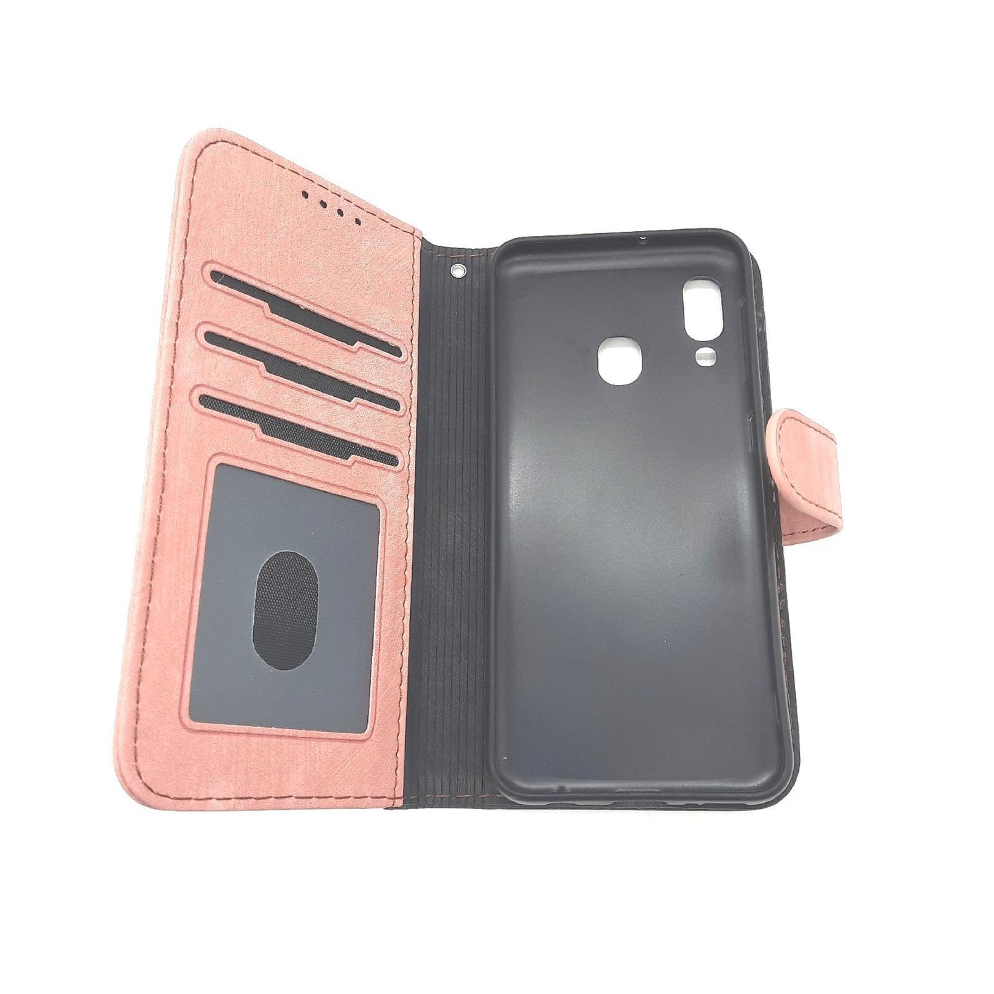 Samsung Handyhülle PU Leder Flip Case Magnetverschluss Rosa für Galaxy A20E A10E Premium Schutzfunktion Kartenfach Standfunktion