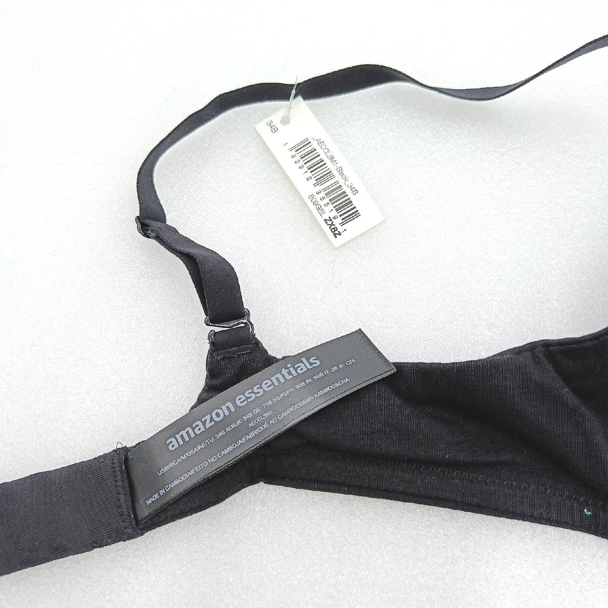 Amazon Essentials Damen Leicht gefütterter BH mit voller Abdeckung aus Baumwolle und Spitze  Schwarz  75B
