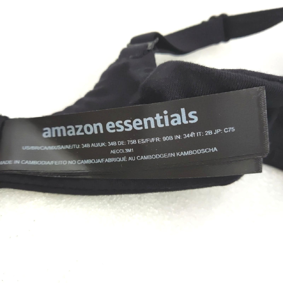 Amazon Essentials Damen Leicht gefütterter BH mit voller Abdeckung aus Baumwolle und Spitze  Schwarz  75B