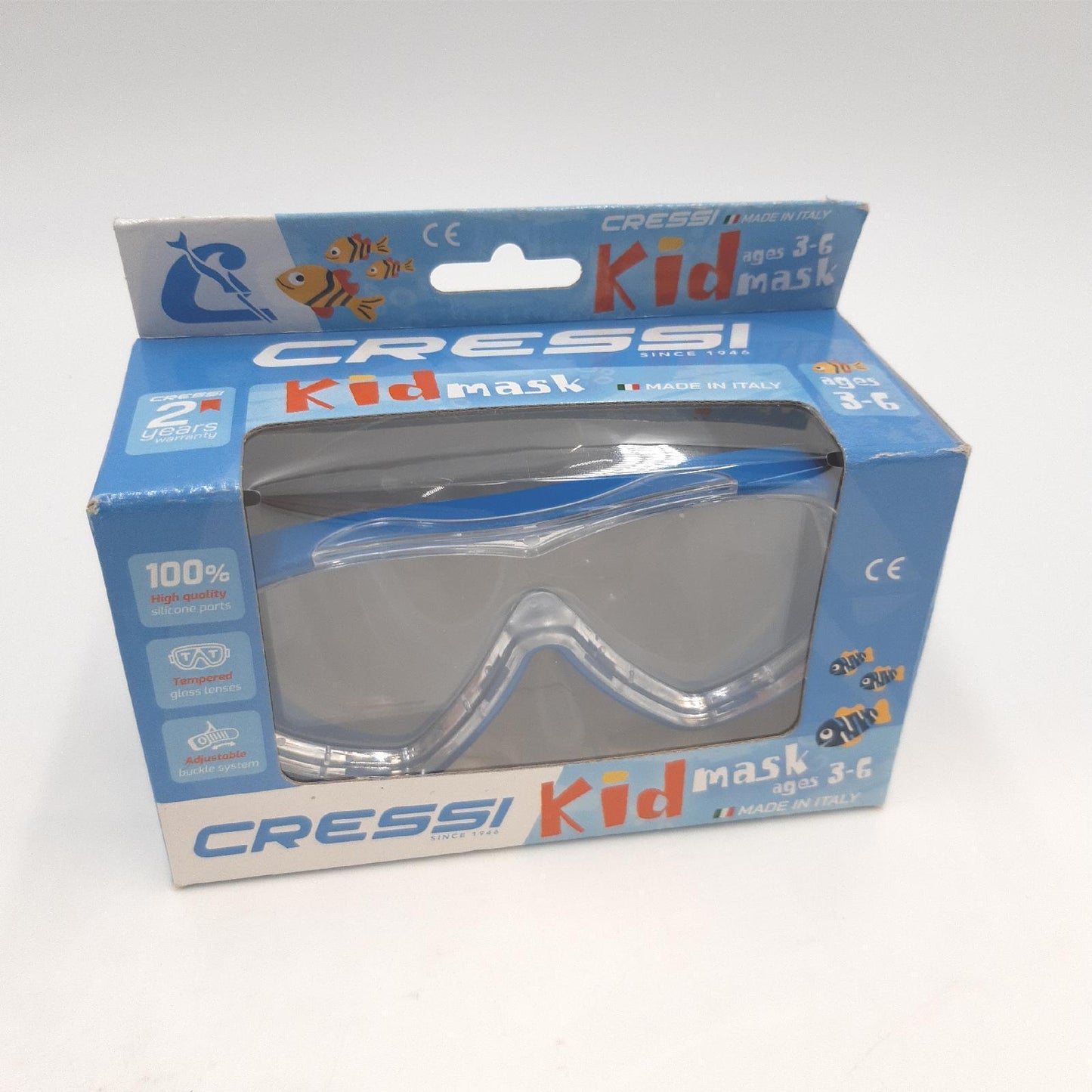 Cressi Tauchmaske Kinder Schwimmen Piumetta Kid Clear Blau Junge Strandurlaub Taucherlebnis