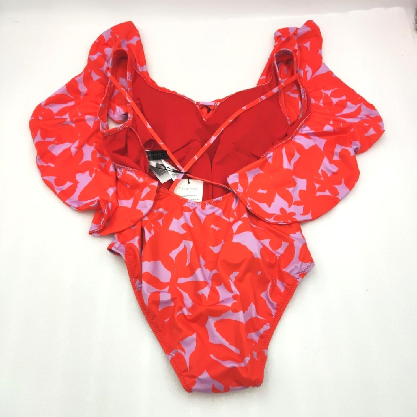 TRENDYOL Damen With Floral Pattern One Piece Swimsuit, Mehrfarbig, 40 EU