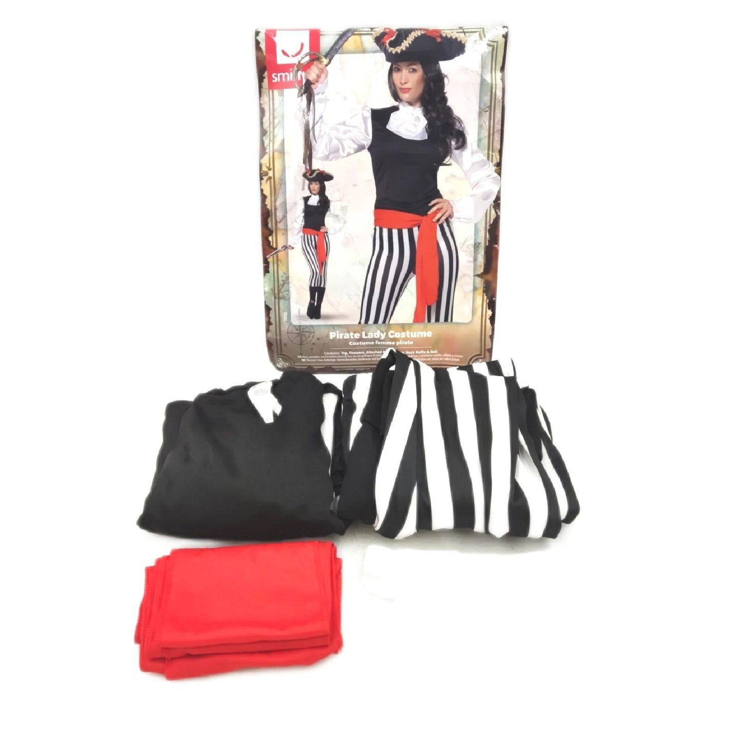 Smiffys Damen Kostüm Fasching Karneval Piraten Lady Oberteil Hose Stiefel Überzieher