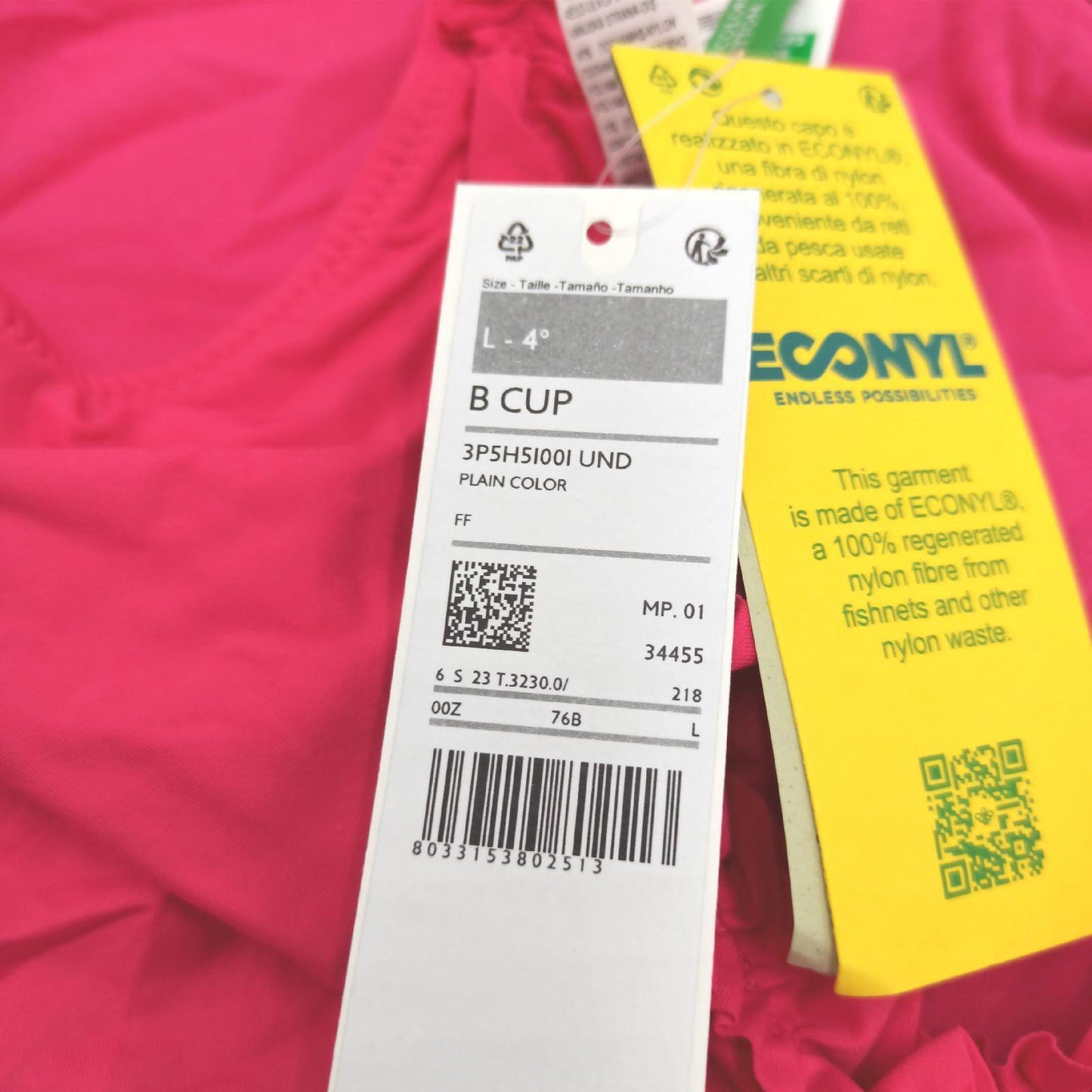 United Colors of Benetton Damen Einteiler 3P5H5I00i Badeanzug, Fuchsia 76b, L