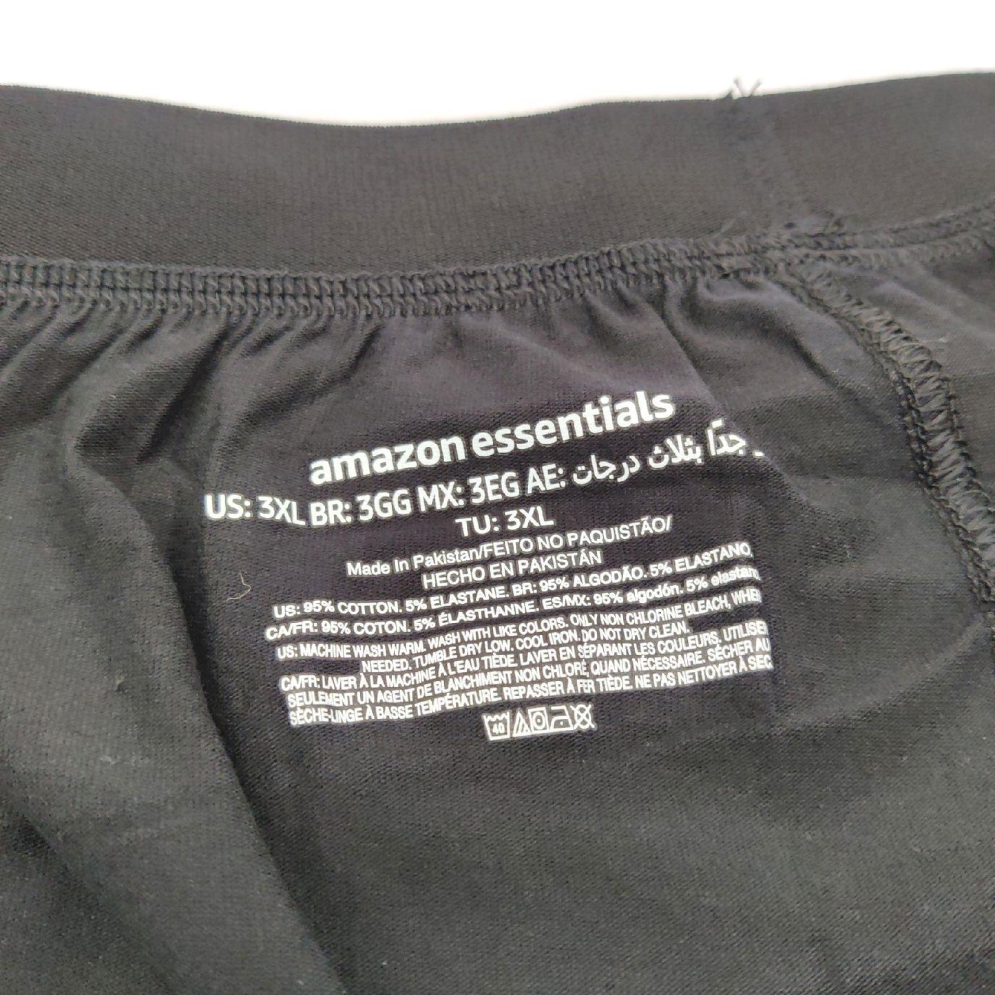 Amazon Essentials Herren Boxershorts Unterwäsche Große Größen 3XL Schwarz Komfort Baumwolle ideal