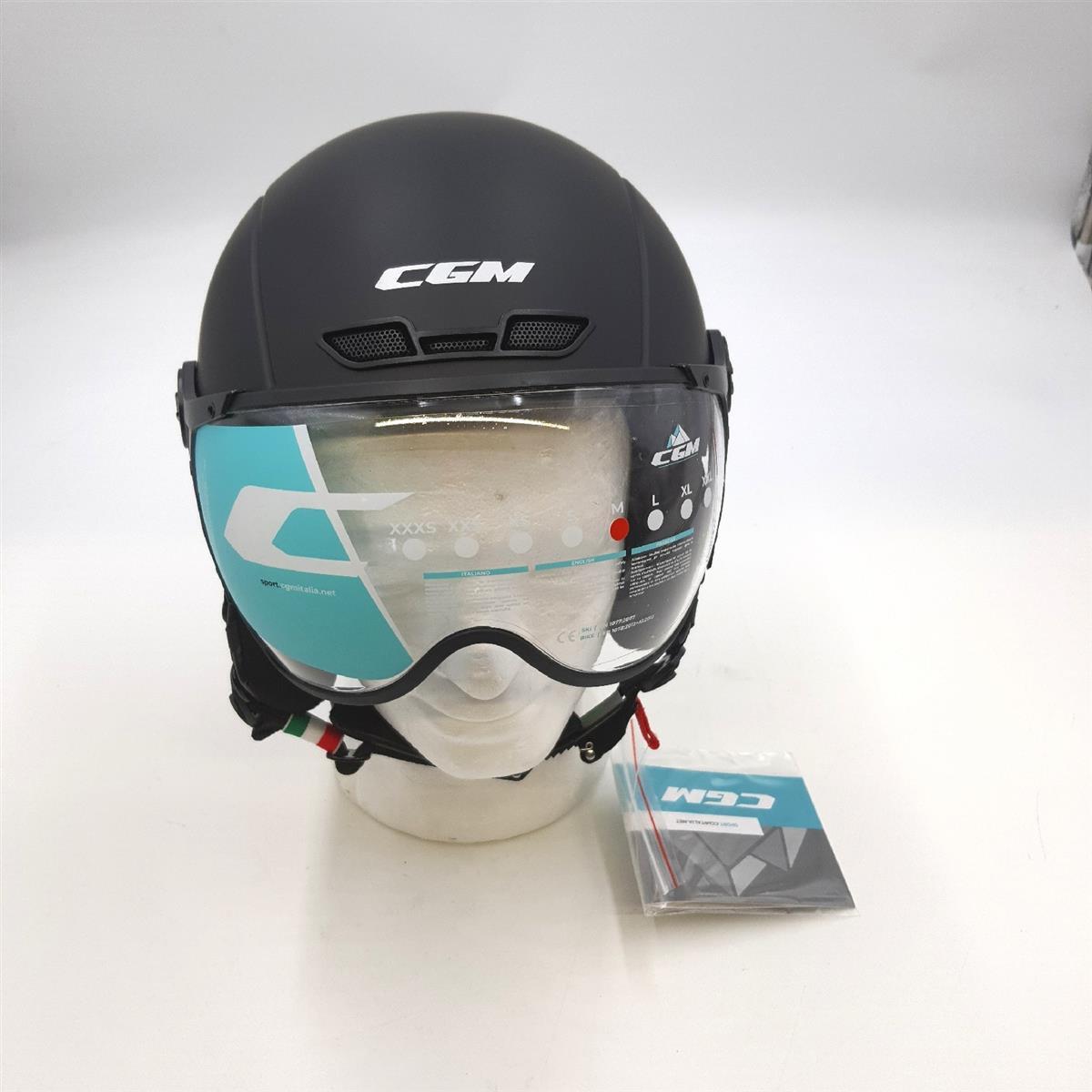 CGM Ski Helm Schutz Ausruestung EBI Casco Schnee Unisex Erwachsene Schwarz Matte M