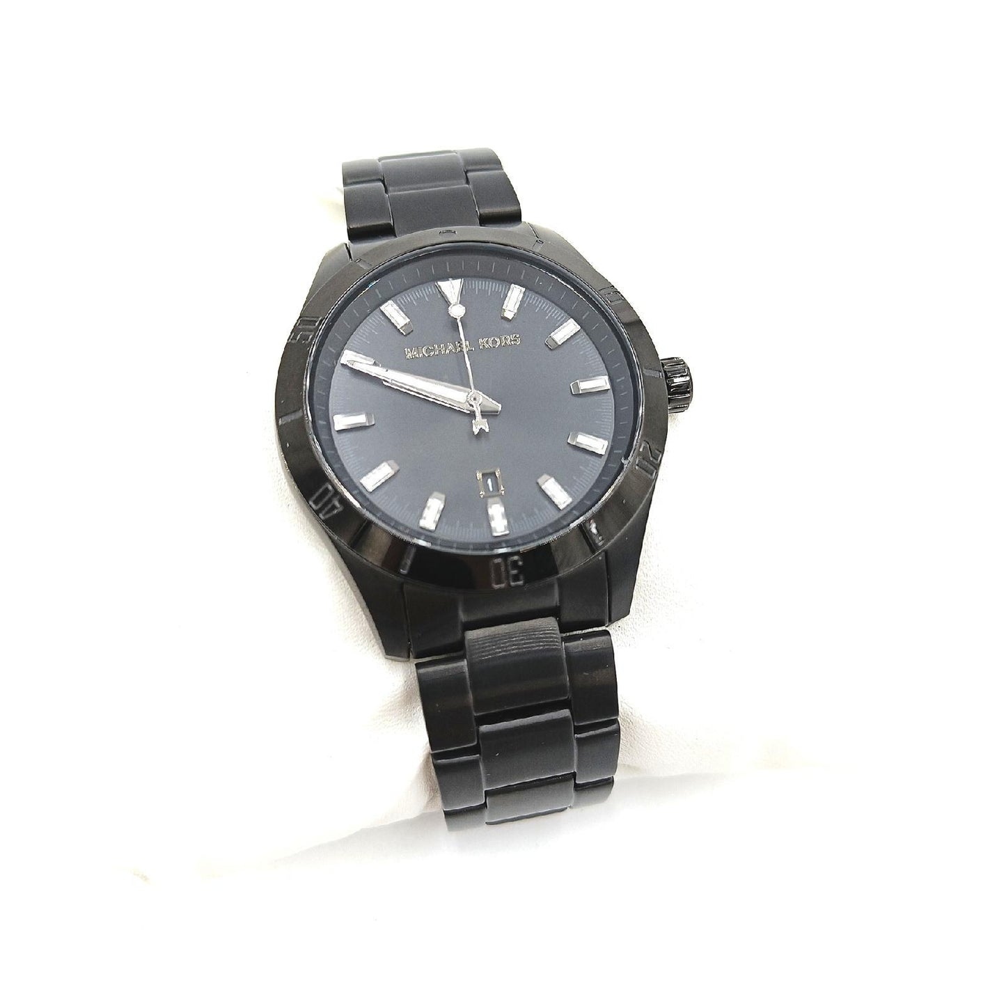 Michael Kors Herrenuhr Uhr Kollektion Layton Quarzuhr Edelstahl Lederarmband Schwarz