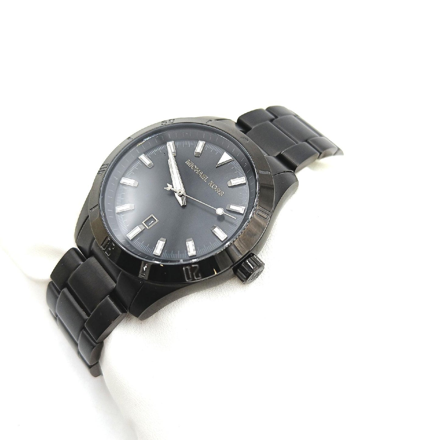 Michael Kors Herrenuhr Uhr Kollektion Layton Quarzuhr Edelstahl Lederarmband Schwarz