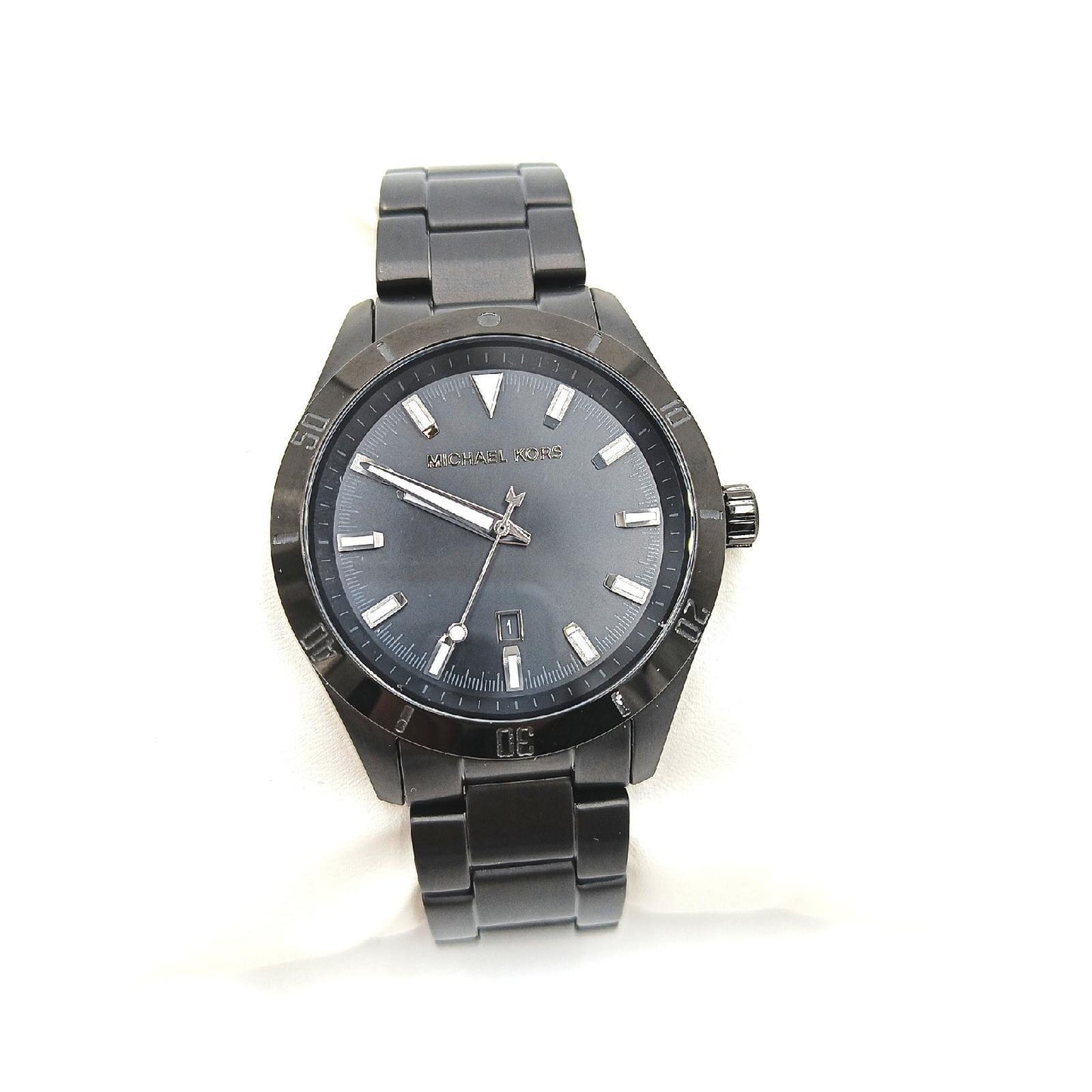 Michael Kors Herrenuhr Uhr Kollektion Layton Quarzuhr Edelstahl Lederarmband Schwarz