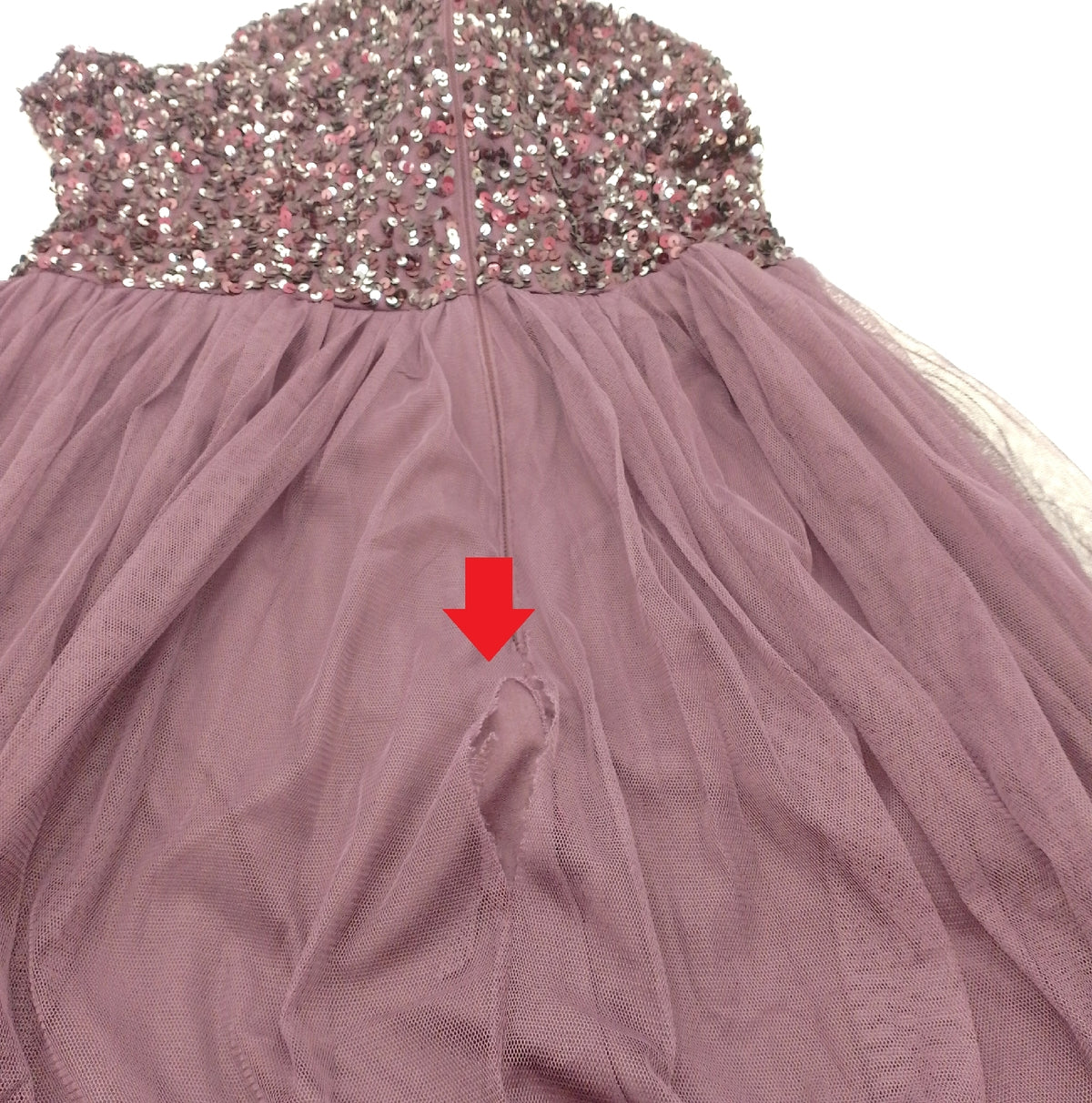 Maya Deluxe Maya Berry Neckholder Maxikleid Riss leichte Flecken