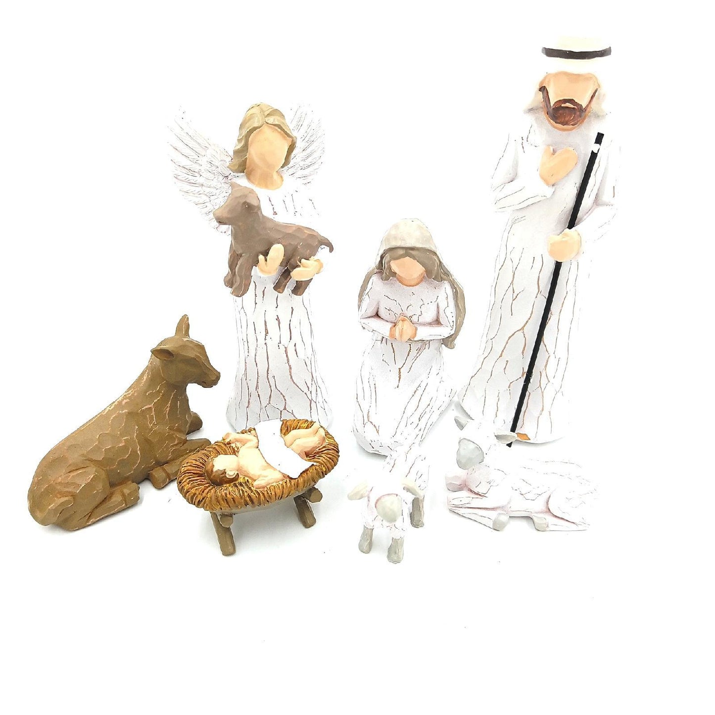 Krippe Set Weihnachten Innen Harz Figuren Maria Josef Jesus Engel