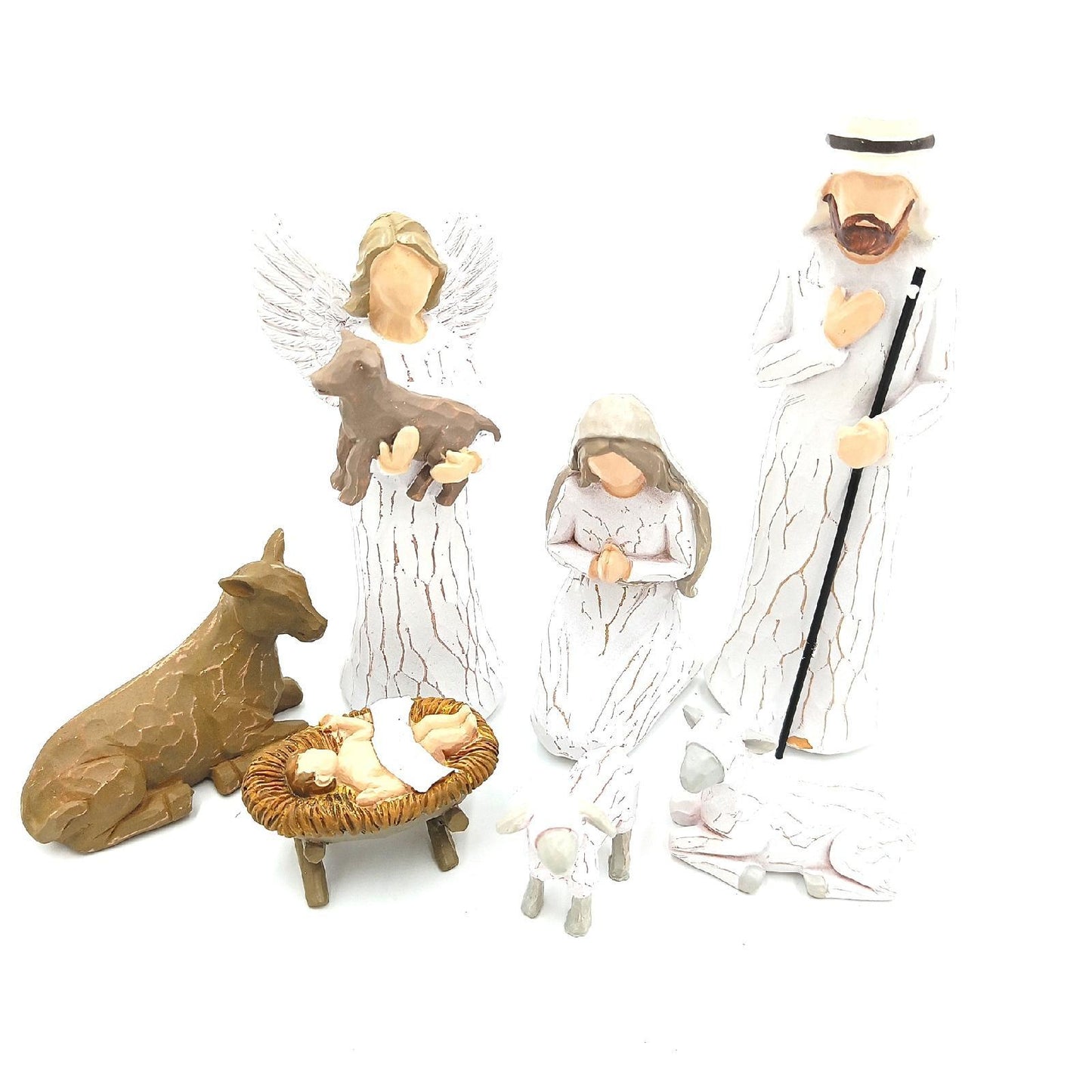 Krippe Set Weihnachten Innen Harz Figuren Maria Josef Jesus Engel