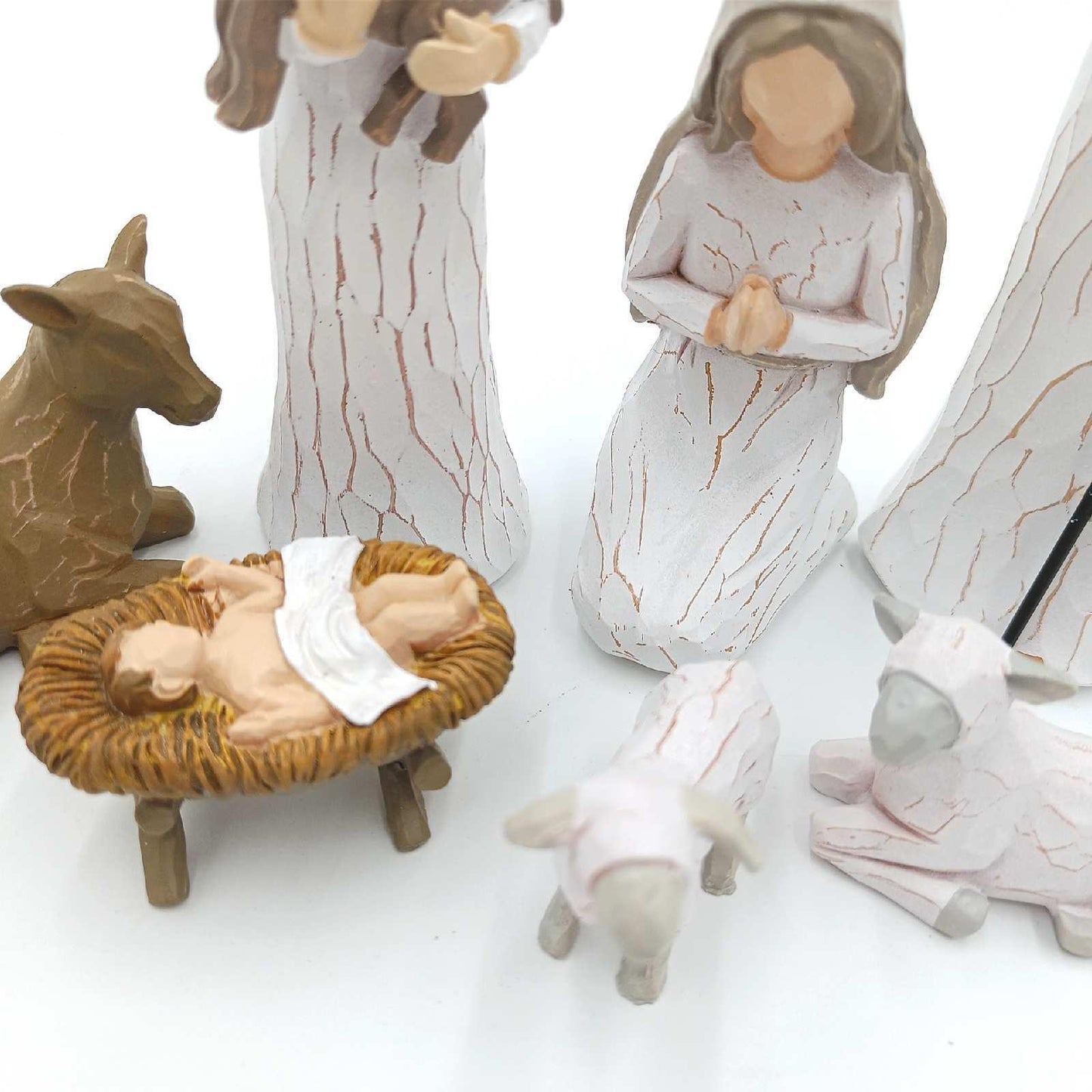 Krippe Set Weihnachten Innen Harz Figuren Maria Josef Jesus Engel