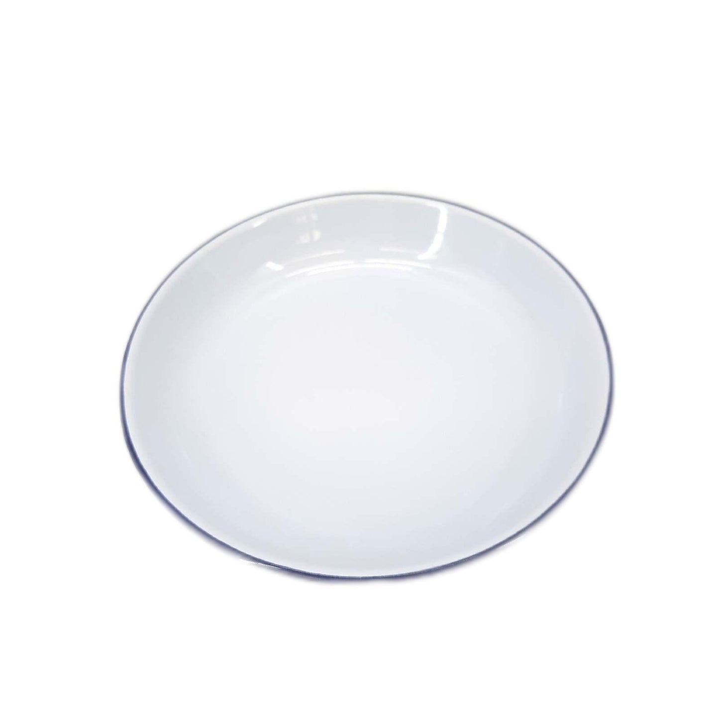 HENDI Teller, Tief, mit einem blauen Rand, Stapelbar, Ofensicher, Abriebfest, Unzerbrechlich, Pastateller, Essteller, Speiseteller, Salatteller, ø240x(H) 40mm, emaillierter Stahl