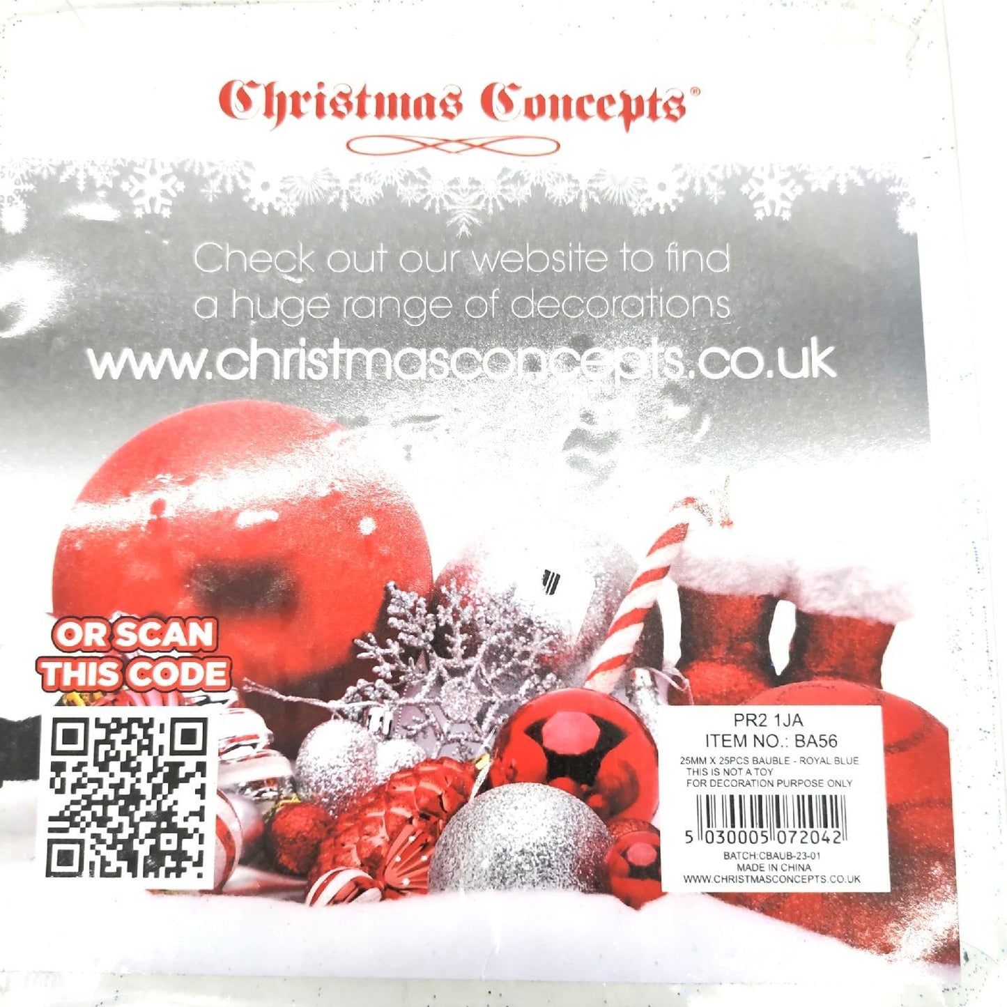 Christmas Concepts® Packung mit 25 Glänzend, Matt & Glitter Mini Weihnachtsbaum-Flitter (Blue)